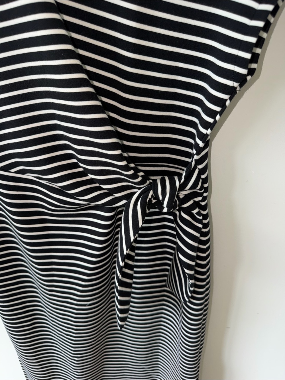 Spanx Modal Striped Tie-Waist Midi Dress - Black & White - Picture 4 of 8